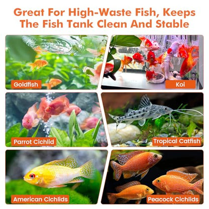 hygger Aquarium Water Bio-Clarifier, Reducing Fish Waste and Cleaning Organic Sludge, Natural Fish Tank Aquarium Leave-in Waste Management Solution for Freshwater and Saltwater Tanks, 300 ML - size: 300 ML