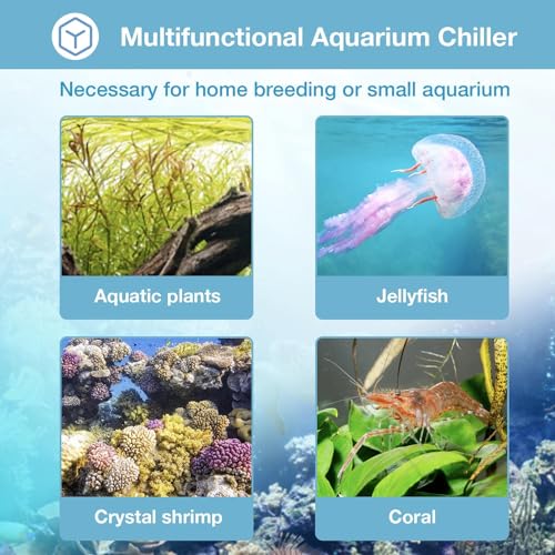 Aquarium Chiller 79 Gal 300L, 1/3 HP Water Chiller for Cold Plunge | Hydroponic Cooler Fish Tank Cooling System for Axolotl Coral Reef Shrimp with Pump and Pipe