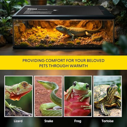 iPower 2-Pack 8 by 18-Inch Reptile Heating Pad Terrarium Heater Under Tank Heat Mat for Small Animals - color: Black/2 Pack Heat Pad, size: 8" x 18"