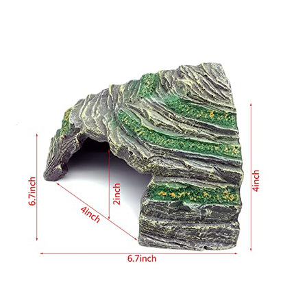 JIHAQUA Terrarium Decor Reptile Hide Reptile Hides and Caves, Medium | Aquarium Tank Accessories Decorations