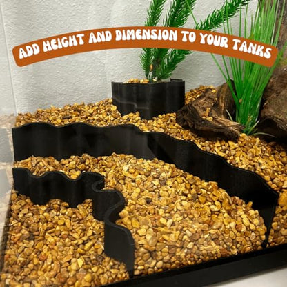 REEFSHAPE Aquarium or Terrarium Substrate Cliffs Combo Pack, Black | Separate Substrate Layers, Create Cliffs & Depth, Made in USA, Cliff Combo - color: Cliff Combo, Black