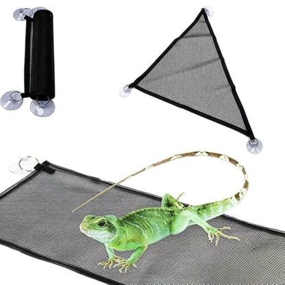 2pcs Bearded Dragon Hammock,Breathable mesh Reptile Hammock | Bearded Dragon Climbing Accessories for Lizards, Geckos, Chameleons, etc（Black）