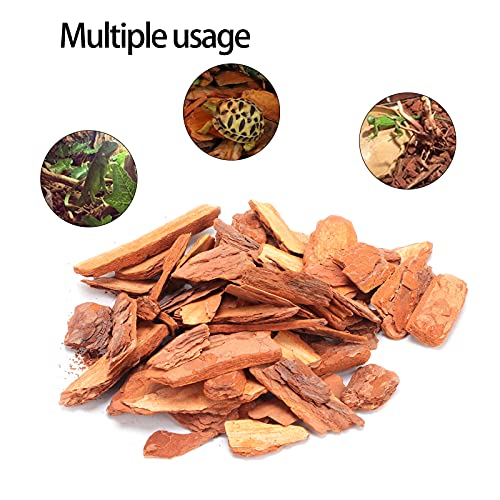 Tyenaza Reptile Bark Bedding, Bedding Pine Bark Granule Bedding Reusable Pine Chips Substrate, Reptile Breeding Bedding Habitat Decor for Geckos, Lizards, Turtles Snakes (Large Particles 250g) - size: Large particles 250g
