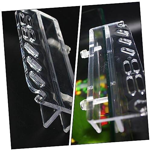 Generic Acrylic Fish Tank Tweezers Scissors -Mounted Storage Organizer for Aquarium Cleaning Tools and Break-Resistant Maintenance Holder Multiple Tool Slots