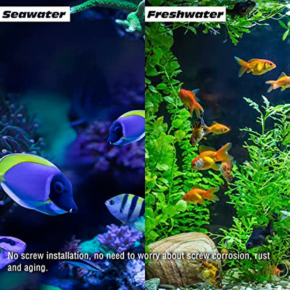 YOFOTHS Algae Scraper for Glass Aquariums, 25.6inch | Fish Tank Cleaner Tool, 10 Blades, Aluminum Alloy, Long Handle, Tool-less Installation