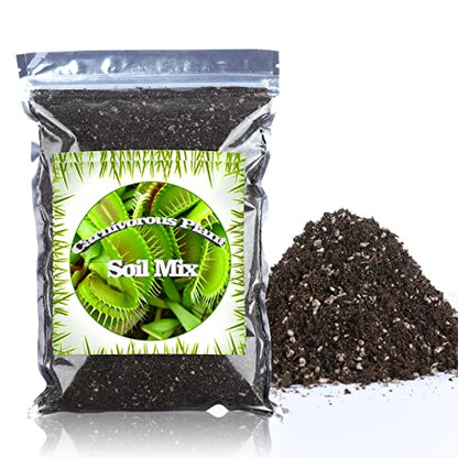 Carnivorous Plant Soil Mix, 2 QT Small Size Bag for Repotting, All Natural Ingredients Great for Venus, Sundews, and Pitcher Plants - size: 2Qt