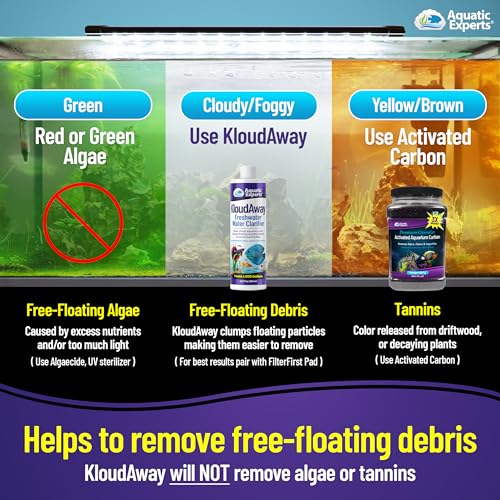 KloudAway Freshwater Aquarium Water Clarifier - Clears Cloudy Water, Water Clarifier for Fish Tank, Made in USA, Aquatic Experts, (500 ml) - size: 500 ml (16.9 oz)