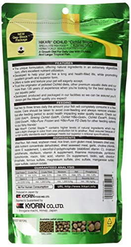 Hikari 8.8-Ounce Cichlid Staple Floating Pellets for Pets, Mini - color: Black, size: 8.8 Ounce (Pack of 1)