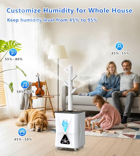 Humidifier Large Room,13L/3.43Gal 1400 sq.ft, Cool Mist Humidifiers for Bedroom with 1350mL/H Spray Output for Home, Office, Plants, Warehouse, House