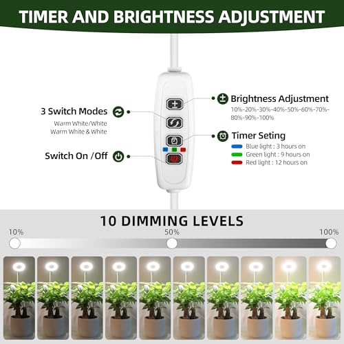 EWPJDK Plant Grow Light Full Spectrum with Detachable Base 48 LED Grow Lamp | Plant Grow Light Lamp for Indoor Plants, Clip-On, Growing Lamp - style: 03