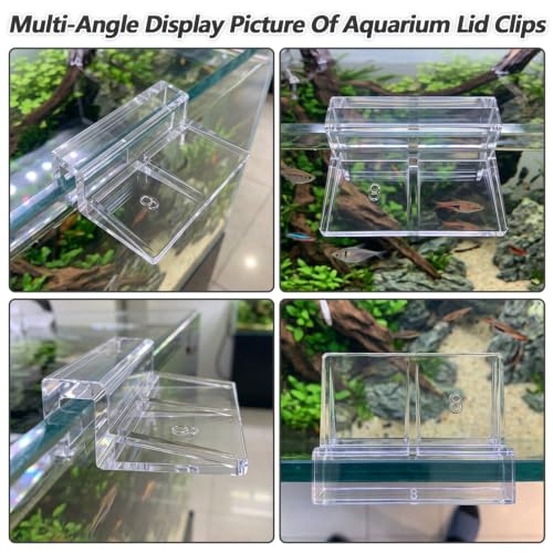 10PCS Transparent Aquarium Lid Clips, Rimless Fish Tank Lid Holder | Acrylic Aquarium Cover, Support Acrylic and Glass Aquarium, Fish Tank Cover Clips for 5-6mm Thickness Rimless Aquariums Frame
