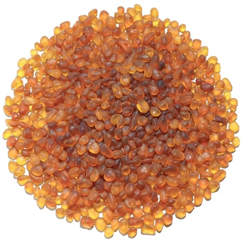 QYGL Sea Glass Stones - 0.9LB Amber Frosted Glass Pebbles Gemstones | Perfect for Aquarium Rocks, Fish Tank Gravel, Vase Fillers, DIY Crafts, and Home Decor - color: Amber