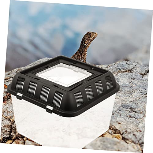 Generic Transparent Turtle Transport Box Reptile Breeding Holder for Snakes Geckos Frogs More Reptile Storage Case for Pet Observation and Feeding
