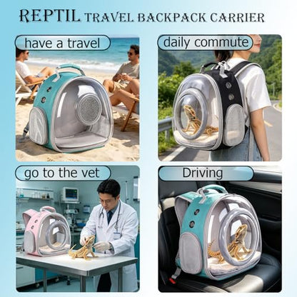 WEVONIGU Guinea Ping Travel Backpack Carrier with Clear Bubble Dome Window Large Space & Breathable Travel Cage with Soft Mat Airline Approved