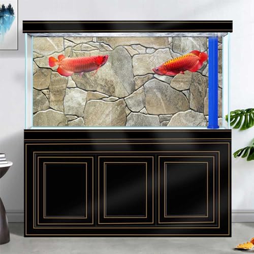 24X16IN Marble Aquarium Background, Art Marble Aquarium Background, Natural Marble Glass Terrarium Background with 8 EVA Double-Sided Tape - color: Stone, size: 24X16in/60X40cm