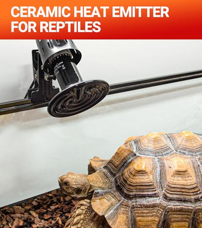 REPTI ZOO 150W Reptile Heat Lamp 2Pack Ceramic Heat Emitter Night Heat Lamp Bulbs Reptile Terrarium Heat lamp Tank Heat Bulb for Turtle Bearded Dragon Gecko Lizard Snake Chicken E26 - style: 150W/2PCS