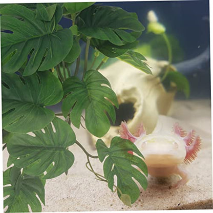BESPORTBLE Hanging Plant for Reptile Terrarium 23 Leaf Faux Plant Wall Hanging Sturdy and Fade-Resistant Reptile Tank Accessory