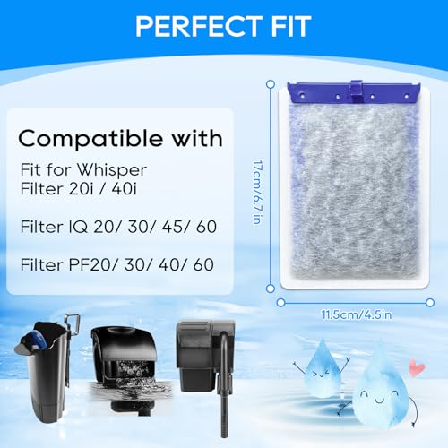8 Pack Large Filter Cartridges Compatible with Tetra Whisper Bio-Bag | Aquarium Filter Replacement Cartridges Compatible with Tetra Whisper Filters 20i 40i IQ20 IQ30 IQ45 IQ60 PF20 PF30 PF40 PF60 - size: Large,8 Pack