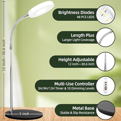 EWPJDK Plant Grow Light Full Spectrum with Detachable Base 48 LED Grow Lamp | Plant Grow Light Lamp for Indoor Plants, Clip-On, Growing Lamp - style: 03