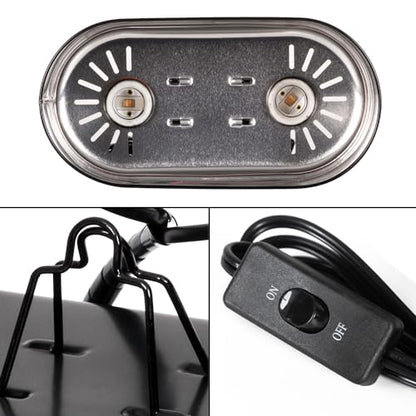 REPTI ZOO Dual Reptile Light Fixture Reptile Heat Lamp Combo Pack, 100W UVA Daylight Basking Spot Light and 26W UVA UVB Reptile Light Energy Saving Spiral Compact Lamp UVB Bulb 5.0 - style: DRL01ST5