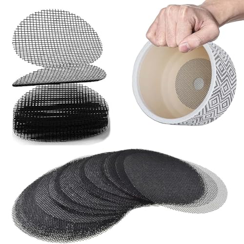 100pcs Round Mesh Pad for Flower Plant Pot Hole, Drainage Holes Screen to Prevent Soil Loss, Drainage Screen Gasket (5 * 5cm) - color: 5*5cm