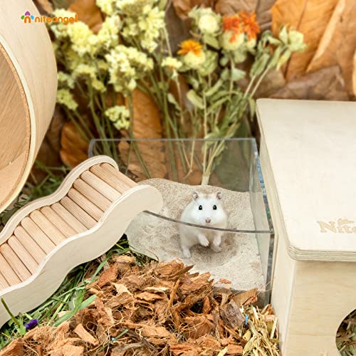 Niteangel Hamster Desert Bath Sand | No-Dust Bath or Potty Litter for Hamsters, Chinchillas, Gerbils, Mice, Degus and Other Small Pets (Desert Sand & Zeolite Particles, 2.5LB/40oz) | Helps Odor Control & Remove Excess Grease - Potty Litter Sand for Hamste