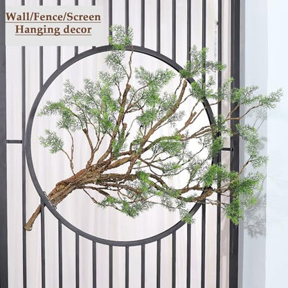 39.3in Bendable Artificial Pine Tree Branch Cedar Stems Reptile Yules Decor | Faux Tree Trunk Twigs Plants Garland With Greenery Picks For Christmas Wall Hanging Climb Outdoor Jungle Halloween Decoration