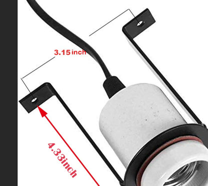 Reptile Ceramic Heat Lamp Holder Pet Heater Bracket for Heat Lamp Bulb 300W(Bulb Not Included)