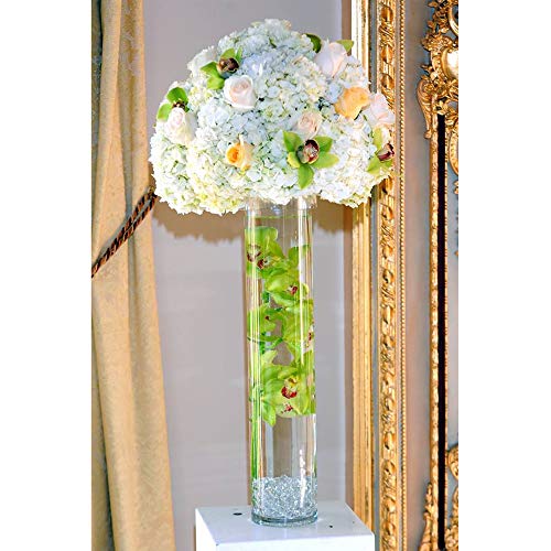 WGV Cylinder Vase, Width 6", Height 24", Clear Tall Glass Container Terrarium Candle Holder for Wedding Centerpiece, Party Event, Home Office Decor, 1 Piece - size: 6"x24"H