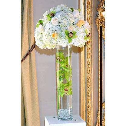 WGV Cylinder Vase, Width 6", Height 26", Clear Tall Glass Container Terrarium Candle Holder for Wedding Centerpiece, Party Event, Home Office Decor, 1 Piece - size: 6"x26"H