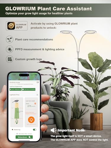 Tall Plant Grow Light for Indoor Plants, Full Spectrum Plant Light | 48W LED Grow Lamp with Dual Heads, 23.5-71" Adjustable Height, 3/9/12/16H Timer, 6-Level Dimming for Large Houseplants - color: White(Dual Heads)