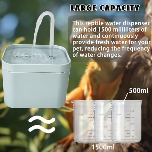 Tfwadmx Reptile Waterfall Reptile Water Fountain Lizard Drinking Fountain Chameleon Water Dripper, Bearded Dragon Cage Accessories for Lizard Gecko Snake (Blue) - color: Blue