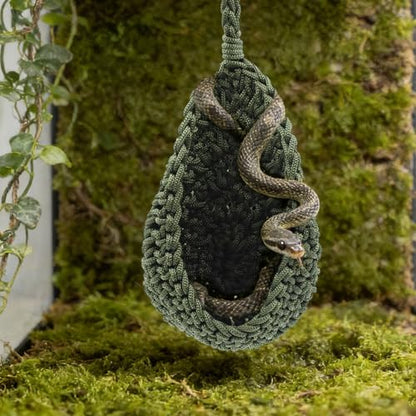 Beard Dragon Hammock Hanging Nylon Woven Nest for Reptile Habitat Enrichment Hideout Toy for Small Pet Snake Lizard Rat Hamster Gecko (Green) - color: Green