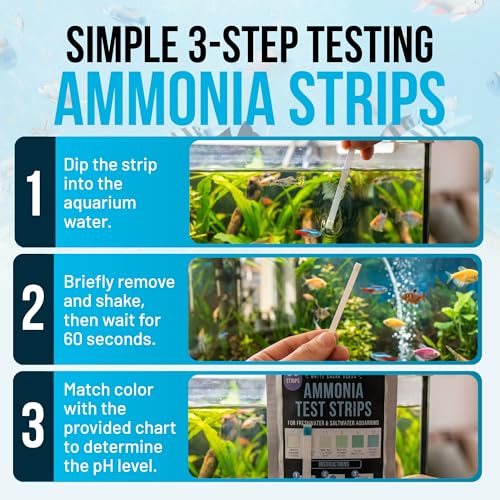 Aquarium Test Strips 11 in 1 | 150 Strips (100 x 10-in-1 + 50 Ammonia) | Tests pH, Ammonia, Nitrate, Nitrite & More | Freshwater & Saltwater Fish Tank Water Test Kit | 60-Second Results - style: 11-In-1 Test Kit