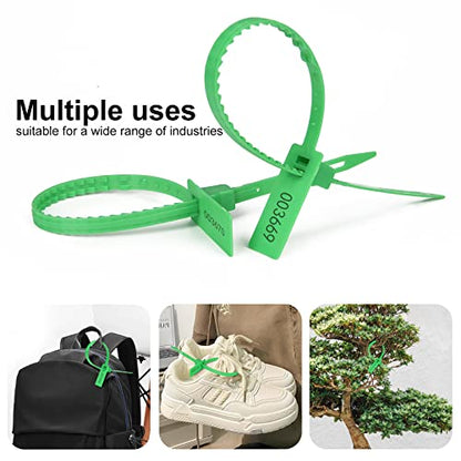 Heavy Duty Plastic Self Locking Tamper Evident Shipping Security Straps 337 mm 13.2" (100 Green) - color: Green, size: 100 PCS