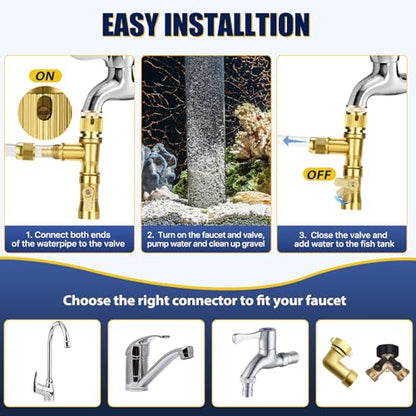 Gravel Vacuum for Aquarium Water Changer Fish Tank Cleaning Tools, Siphon Universal Quick Pump Aquarium Water Changing (30ft) - size: 30ft