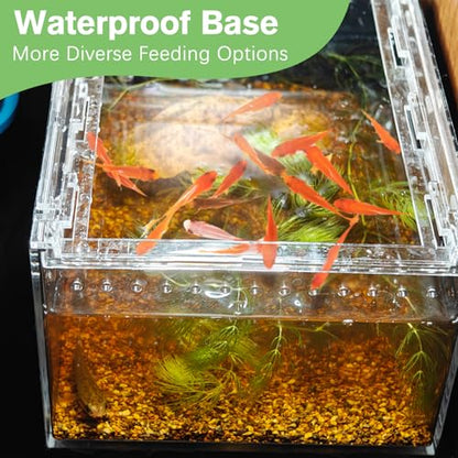 Reptile Terrarium Enclosure 8"x6"x4" Acrylic Tarantula Breeding Box Magnetic Hermit Crab Habitat Transparent Jumping Spider Cage for Insect Snail Amphibians Sling Isopods - size: S: Standard Version