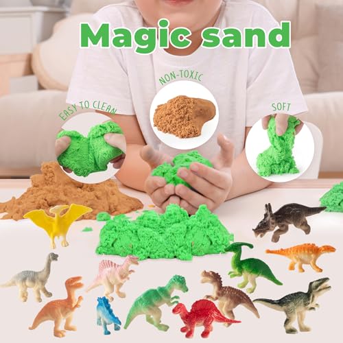 JOYEEMAX Dinosaur Light-Up Terrarium Kit for Kids - LED Night Light Birthday Gift for Boys Ages 4 5 6 7 8-12 Year Old - Dinosaur Toys for Boys - DIY Arts and Crafts Kit for Kids - style: Dinosaur