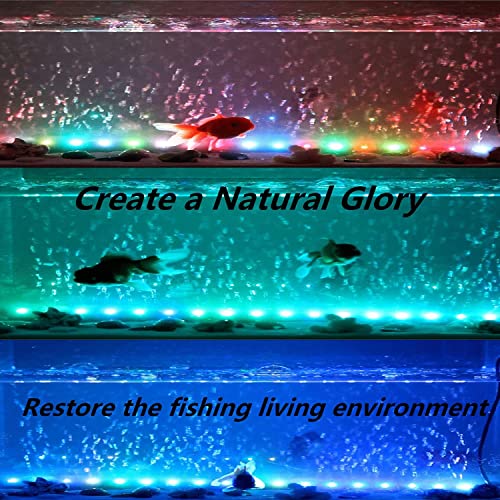 LED Aquarium Light, 2 Pack 15 inches Fish Tank Light RGB Color Underwater Light Submersible Crystal Glass Lights, 42 LED Beads, Brightness Adjustable Memory Function, LED Light bar Stick - size: 2 Pack 15Inch
