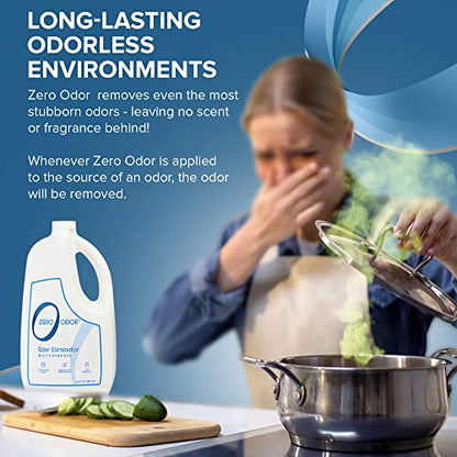 Zero Odor - Multi-Purpose Strong Odor Eliminator for Home, Office, Car, Bathroom, Hotel, Room Deodorizer, and Odor Neutralizer, 64oz Refill - size: 64 Fl Oz (Pack of 1)