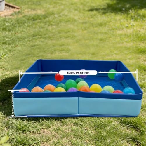 Foldable Dog Pool Blue Portable Small Pet Wading Pool (50/50/10 cm, #01) | Cat Dog Swimming Pools Bathtub Folding Cat Dog Pool for Indoor Outdoor Camping Picnic Backyard Collapsible Reptile Bath Pool