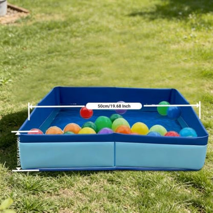 Foldable Dog Pool Blue Portable Small Pet Wading Pool (50/50/10 cm, #01) | Cat Dog Swimming Pools Bathtub Folding Cat Dog Pool for Indoor Outdoor Camping Picnic Backyard Collapsible Reptile Bath Pool