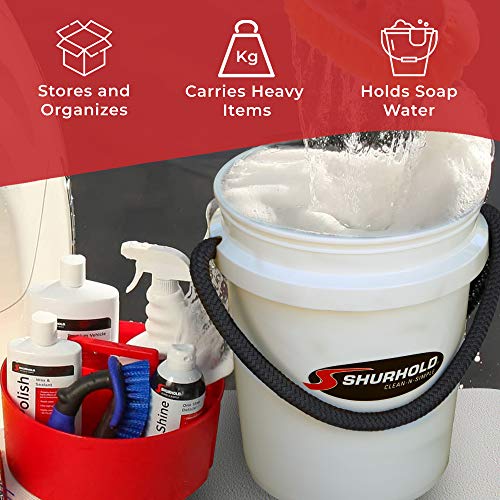 Shurhold 2451 White 5 Gallon Bucket with Black Rope Handle (Pack of 2) - color: White, size: 5 Gallon (Pack of 2)