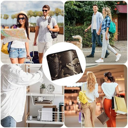 Snake Skin Makeup Bag for Women, Cosmetic Bag Portable with Zipper, Travel Toiletry Bag for Cosmetics Makeup Brushes