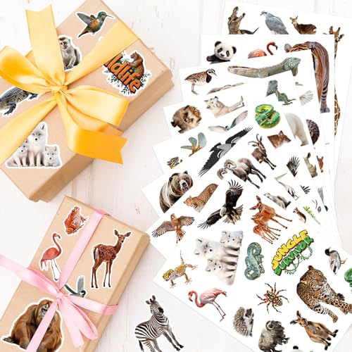 312Pcs Jungle Animal Stickers, Realistic Safari Animal Decorations Stickers for Scrapbooks Envelopes Cards Gifts Crafts Decor - style: Jungle Animal