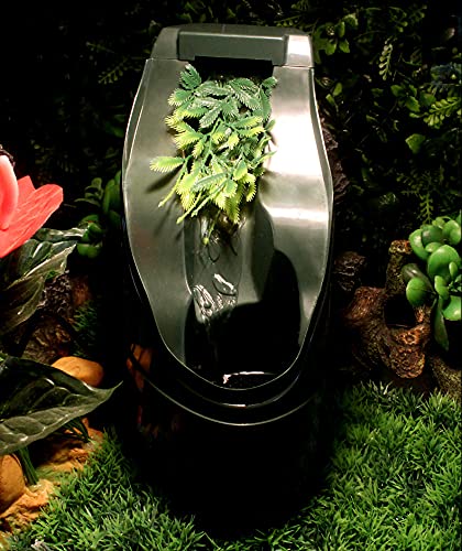 Reptile Chameleon Cantina Drinking Fountain Water Dripper Comes with Feeding Tongs Frosted Tweezer with Extra Pump for Lizard Turtle Snake Spider Frog Gecko Simulated Waterfall