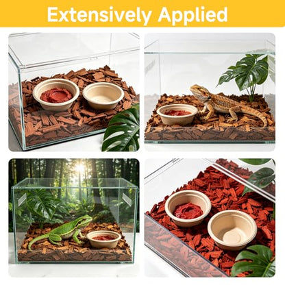 Gecko Feeding Cups, 100-Pack 1 Oz Small Paper Bowls for Crested Gecko Food and Water, Disposable Condiment Cups for Reptile Feeding Dishes and Ledge Accessories, Biodegradable