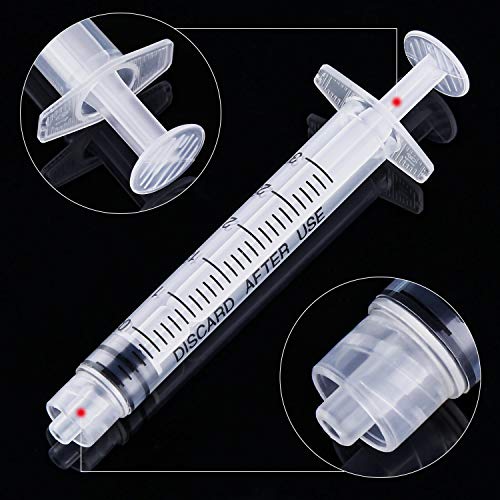 TecUnite 20 Pack Syringe, Plastic Curved Syringes for Epoxy Resin, Craft, Feeding Pets Animals, Oil or Glue Applicator