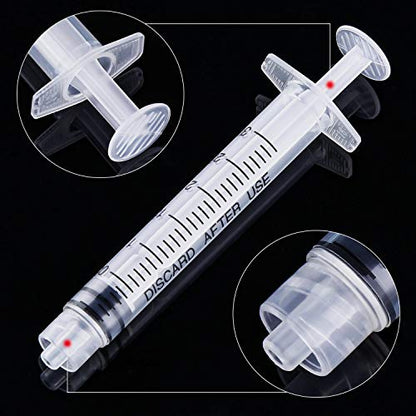 TecUnite 20 Pack Syringe, Plastic Curved Syringes for Epoxy Resin, Craft, Feeding Pets Animals, Oil or Glue Applicator