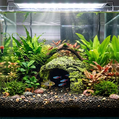 Reptile Hideout Cave Hide Small Resin Shelter Basking Decor for Terrarium Aquarium Gray 1 Pack 3.5 x 2.8 x 1.6 in Rock Style Secure Climbing Hide